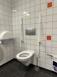 Billund Lufthavn - Cafeer og Lounges - Toilet ved cafeerne
