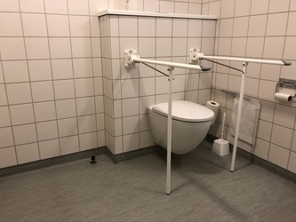 Danmarks Jernbanemuseum - Danish Railway Museum - Toilet (Balcony on the 1. floor)